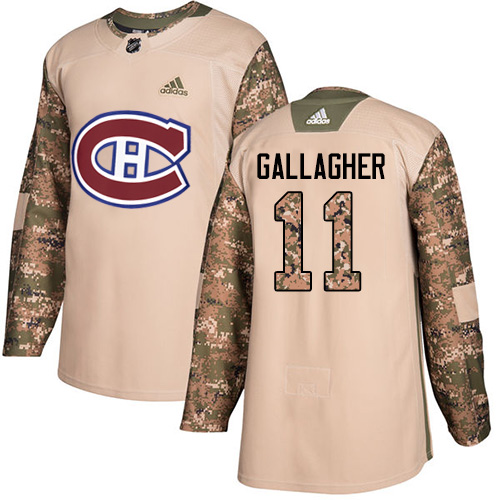 Herren Montreal Canadiens Eishockey Trikot Brendan Gallagher #11 Authentic Camo Veterans Day Practice